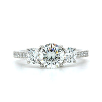 Platinum Diamond with Diamond Sides Engagement Ring, Platinum, Long's Jewelers