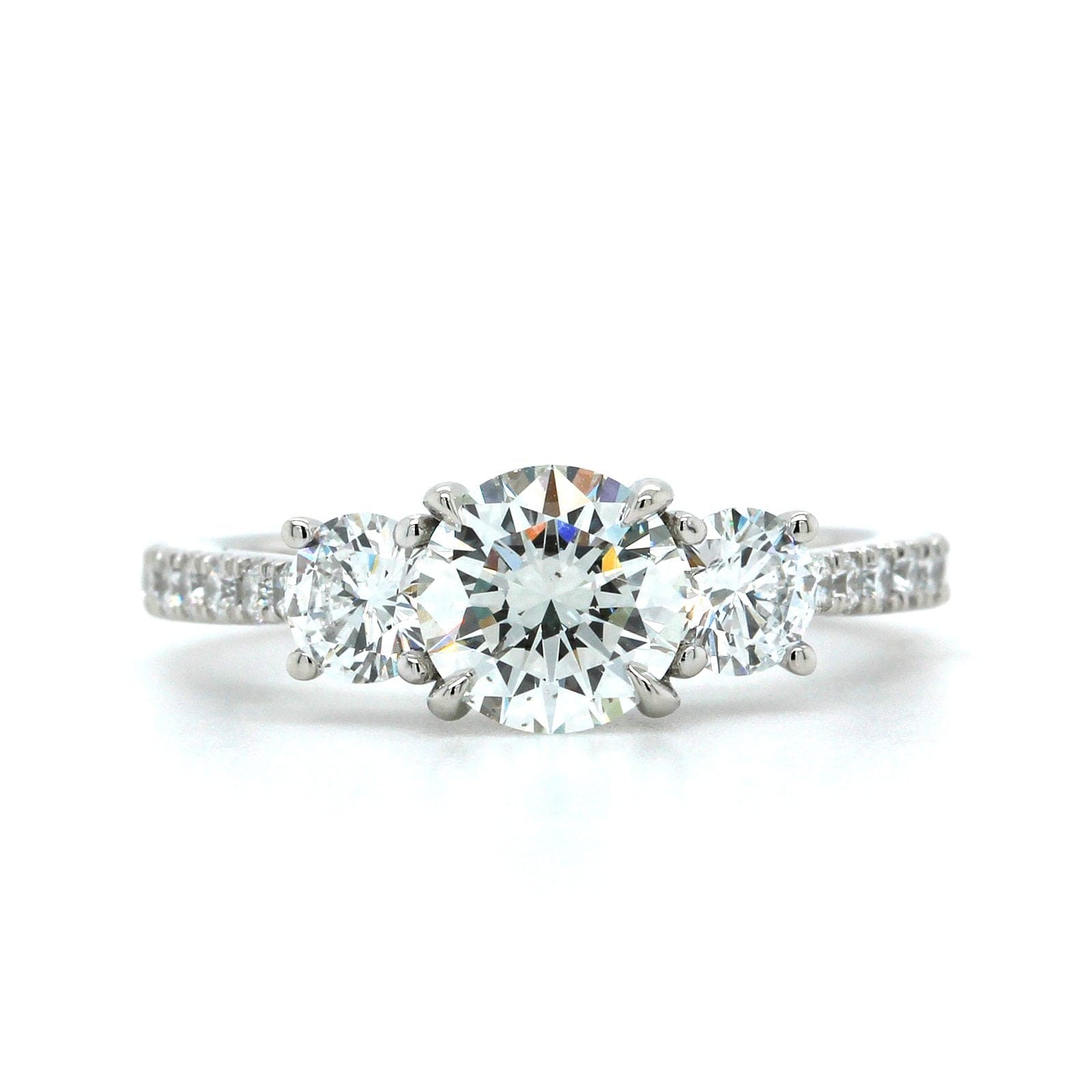 Platinum Diamond with Diamond Sides Engagement Ring, Platinum, Long's Jewelers