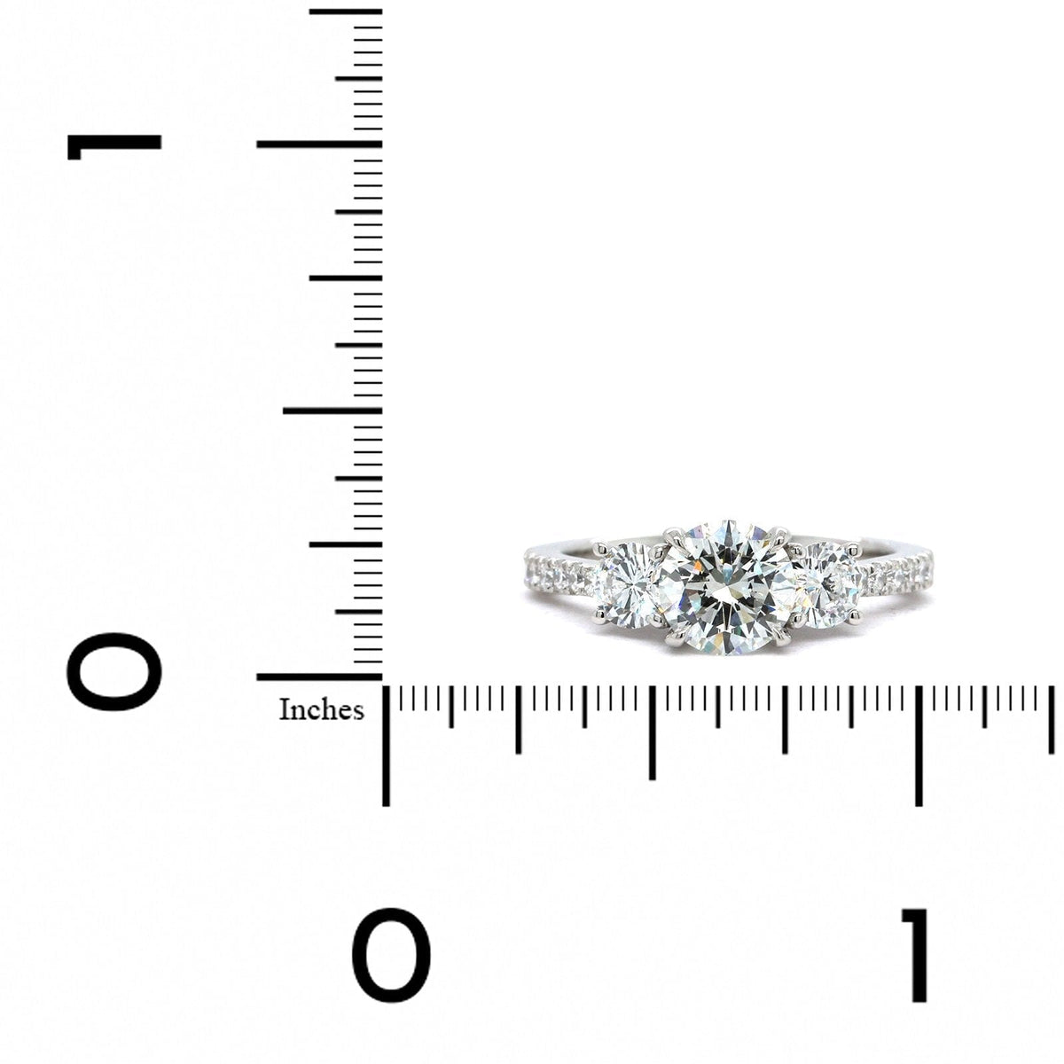 Platinum Diamond with Diamond Sides Engagement Ring