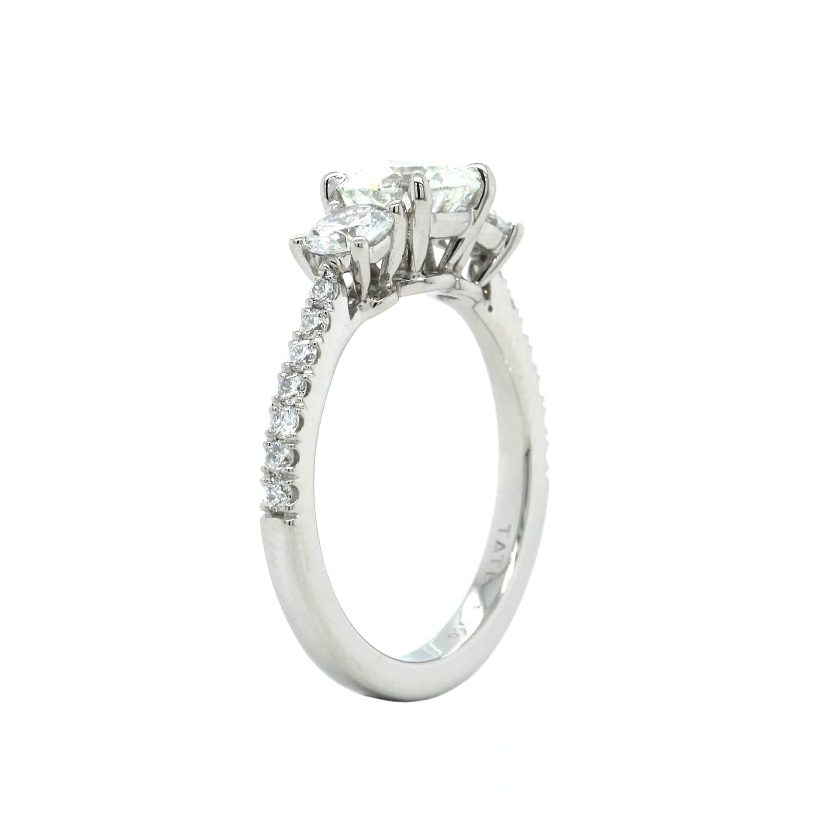 Platinum Diamond with Diamond Sides Engagement Ring