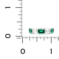 Platinum Emerald Alternating Emerald Cut Diamond Band