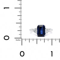 Platinum Emerald Cut Sapphire Diamond 3 Stone Ring,Platinum, Long's Jewelers