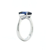 Platinum Emerald Cut Sapphire Diamond 3 Stone Ring,Platinum, Long's Jewelers