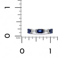 Platinum Emerald Cut Sapphire and Diamond Band, Platinum, Long's Jewelers