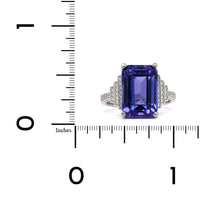 Platinum Emerald Cut Tanzanite Diamond Ring, Platinum, Long's Jewelers