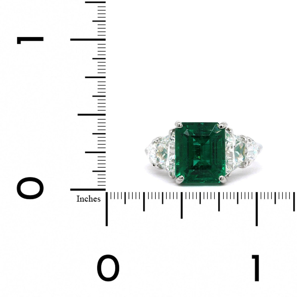 Platinum Emerald and Diamond Ring