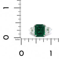 Platinum Emerald and Diamond Ring