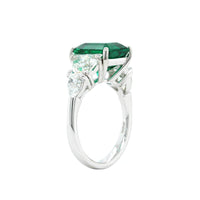 Platinum Emerald and Diamond Ring