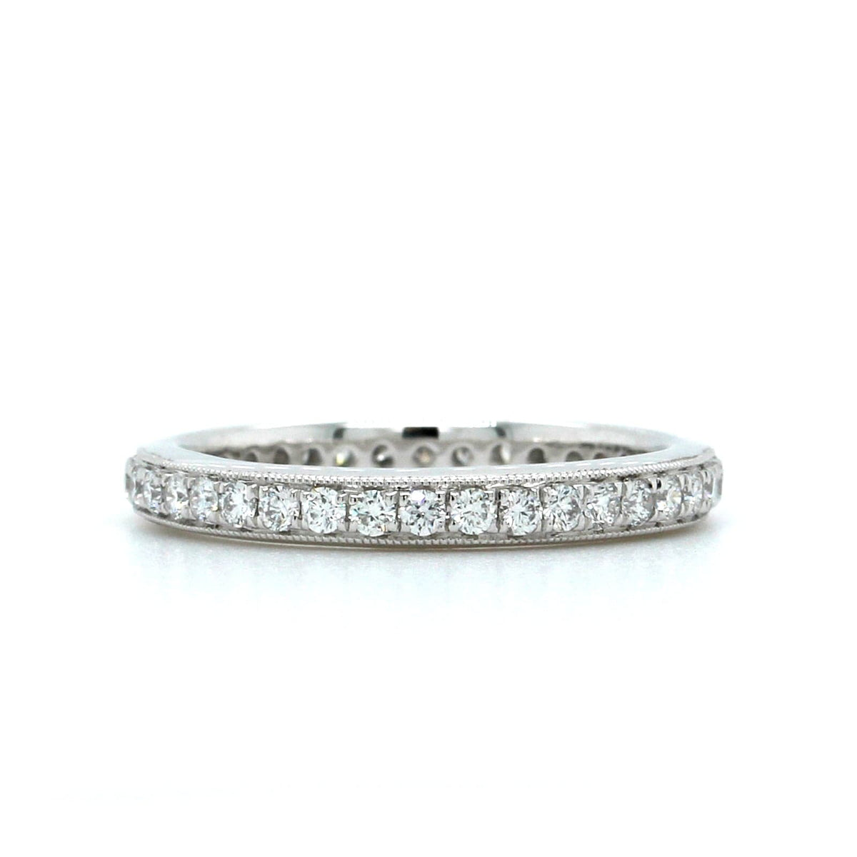 Platinum Milgrain Diamond Eternity Band, Platinum, Long's Jewelers