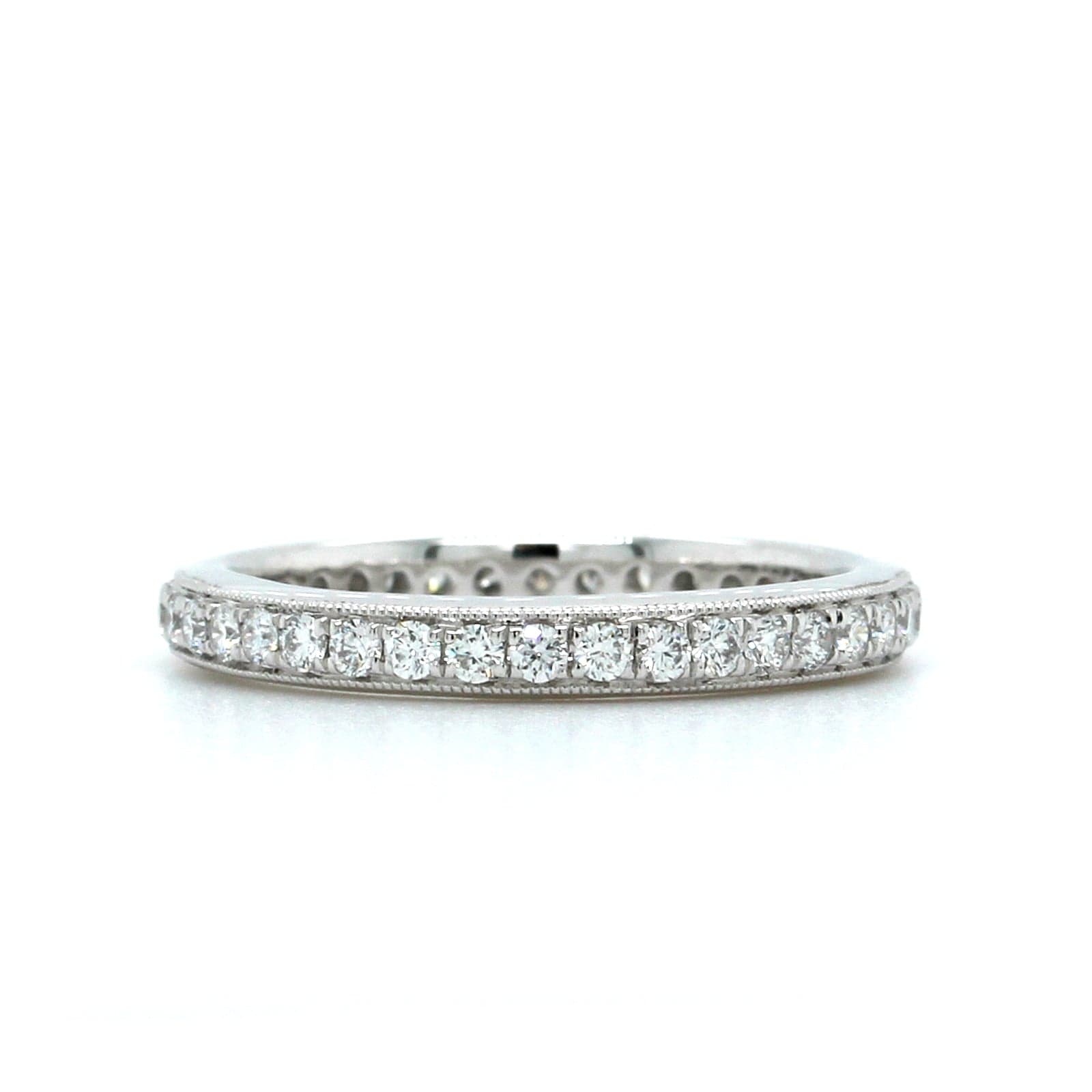 Platinum Milgrain Diamond Eternity Band, Platinum, Long's Jewelers