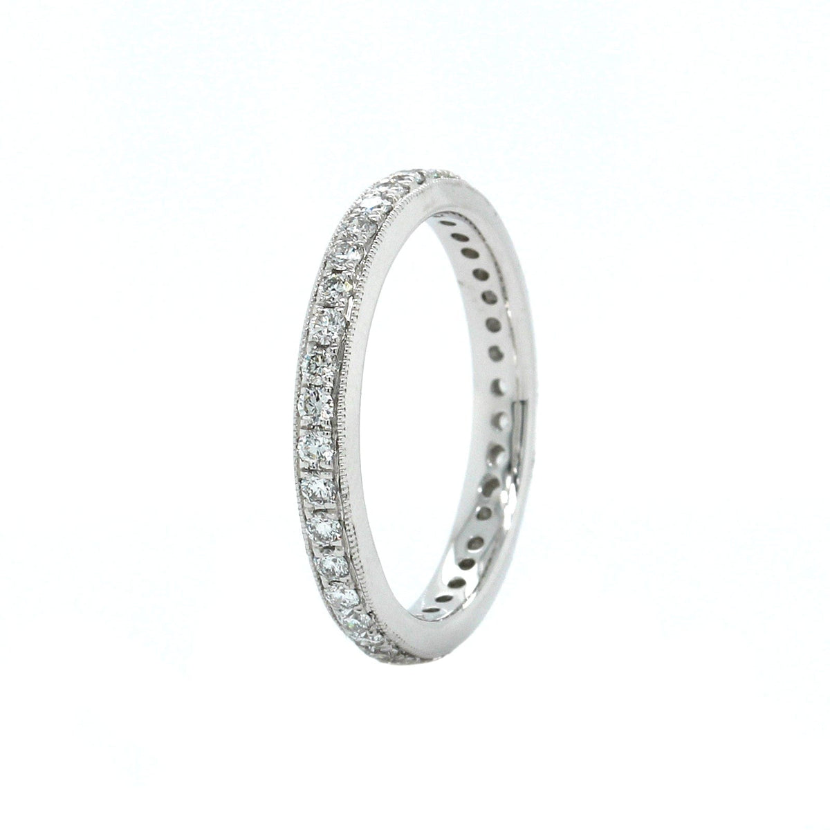 Platinum Milgrain Diamond Eternity Band, Platinum, Long's Jewelers