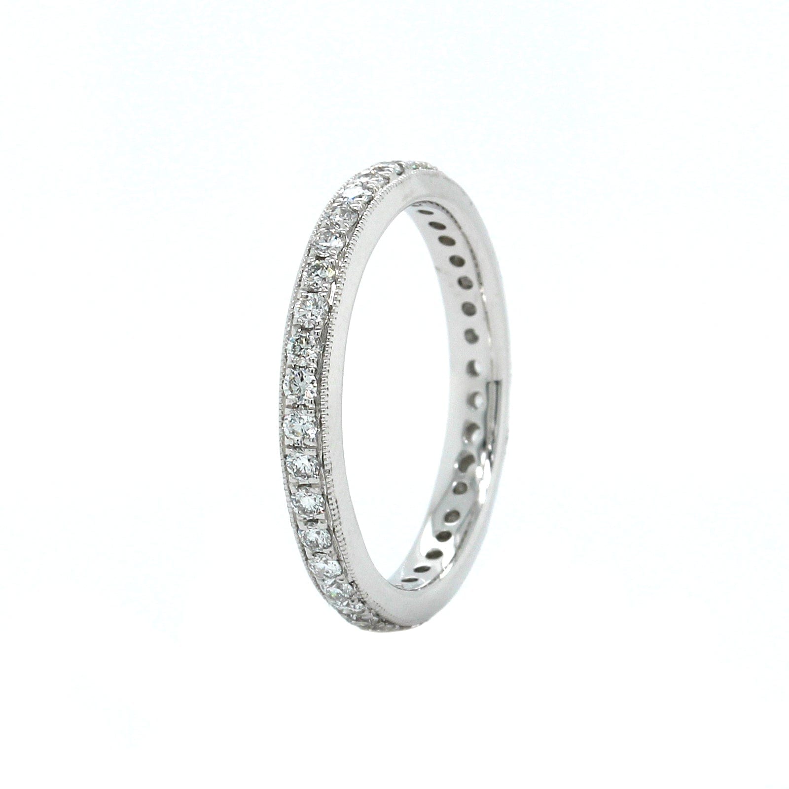 Platinum Milgrain Diamond Eternity Band, Platinum, Long's Jewelers