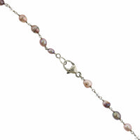 Platinum Natural Pearl and Diamond Bead Necklace