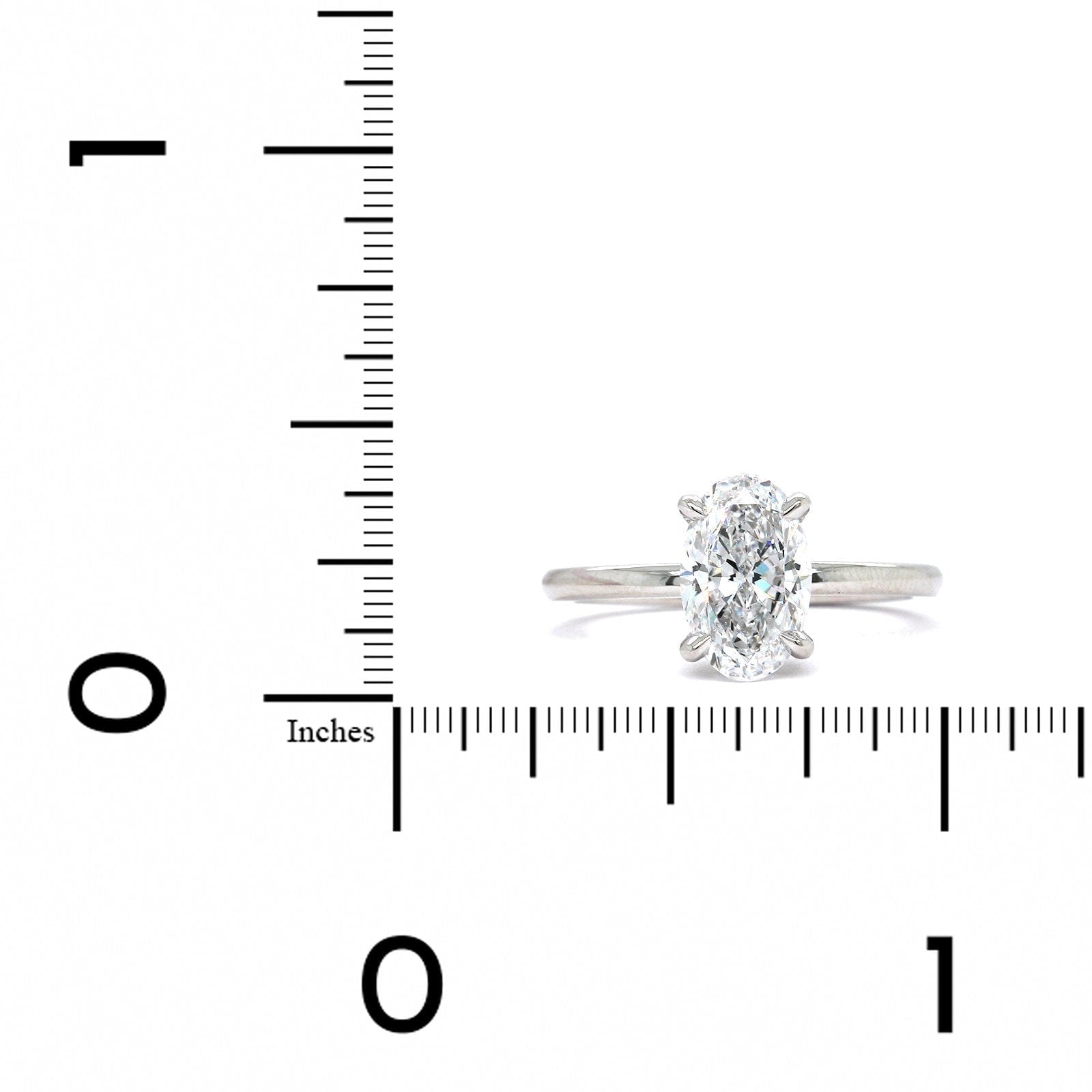 Platinum Oval Diamond Solitaire Engagement Ring