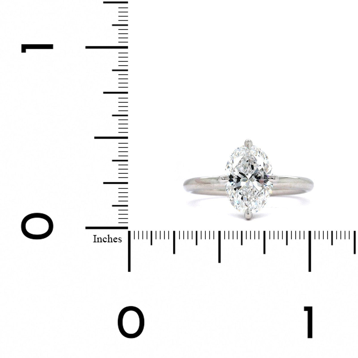 Platinum Oval Diamond Solitaire Engagement Ring