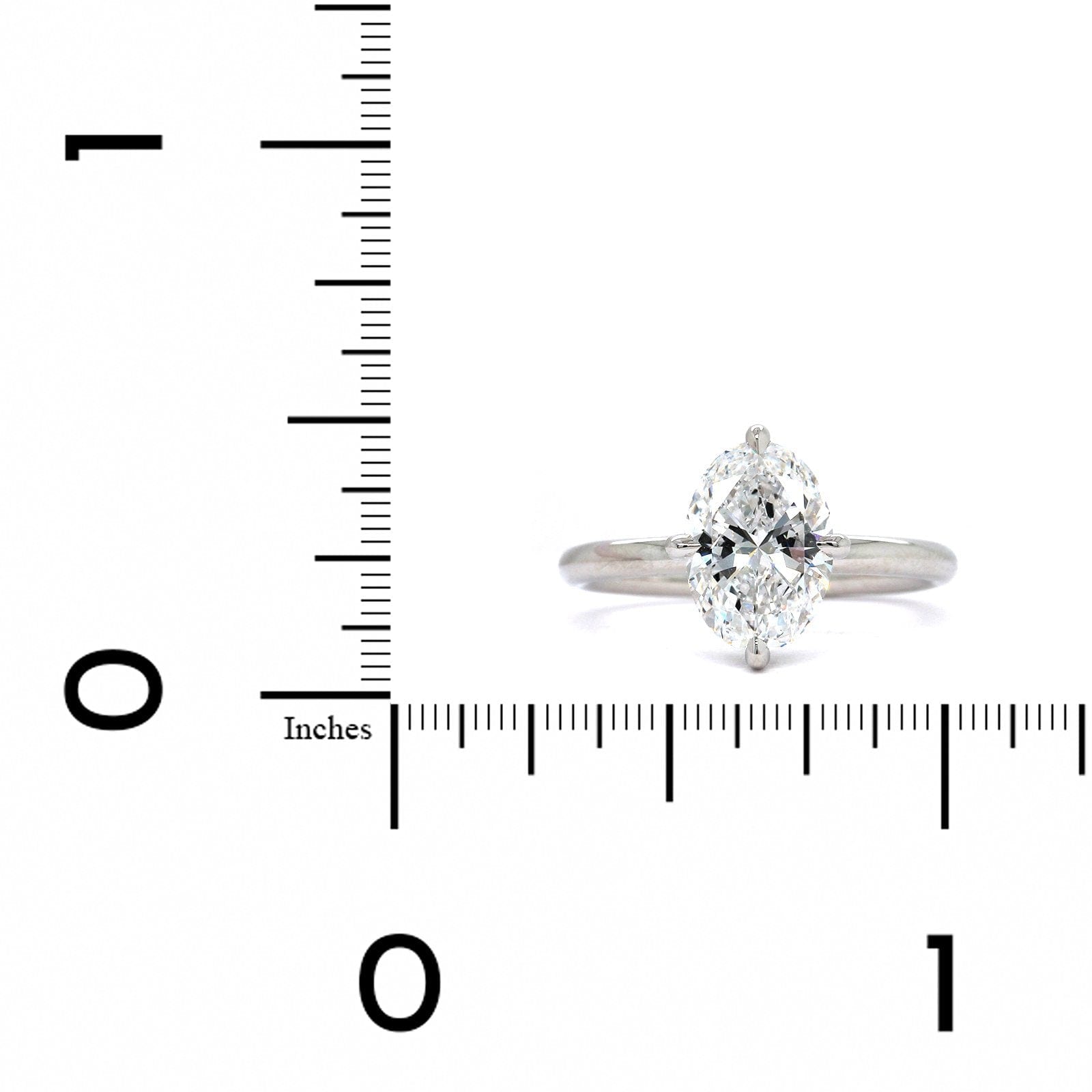 Platinum Oval Diamond Solitaire Engagement Ring