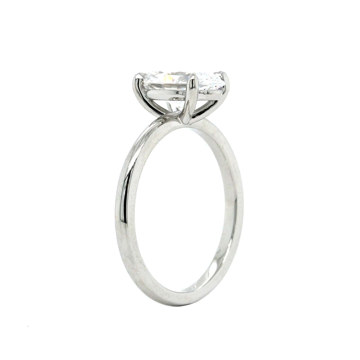 Platinum Oval Diamond Solitaire Engagement Ring