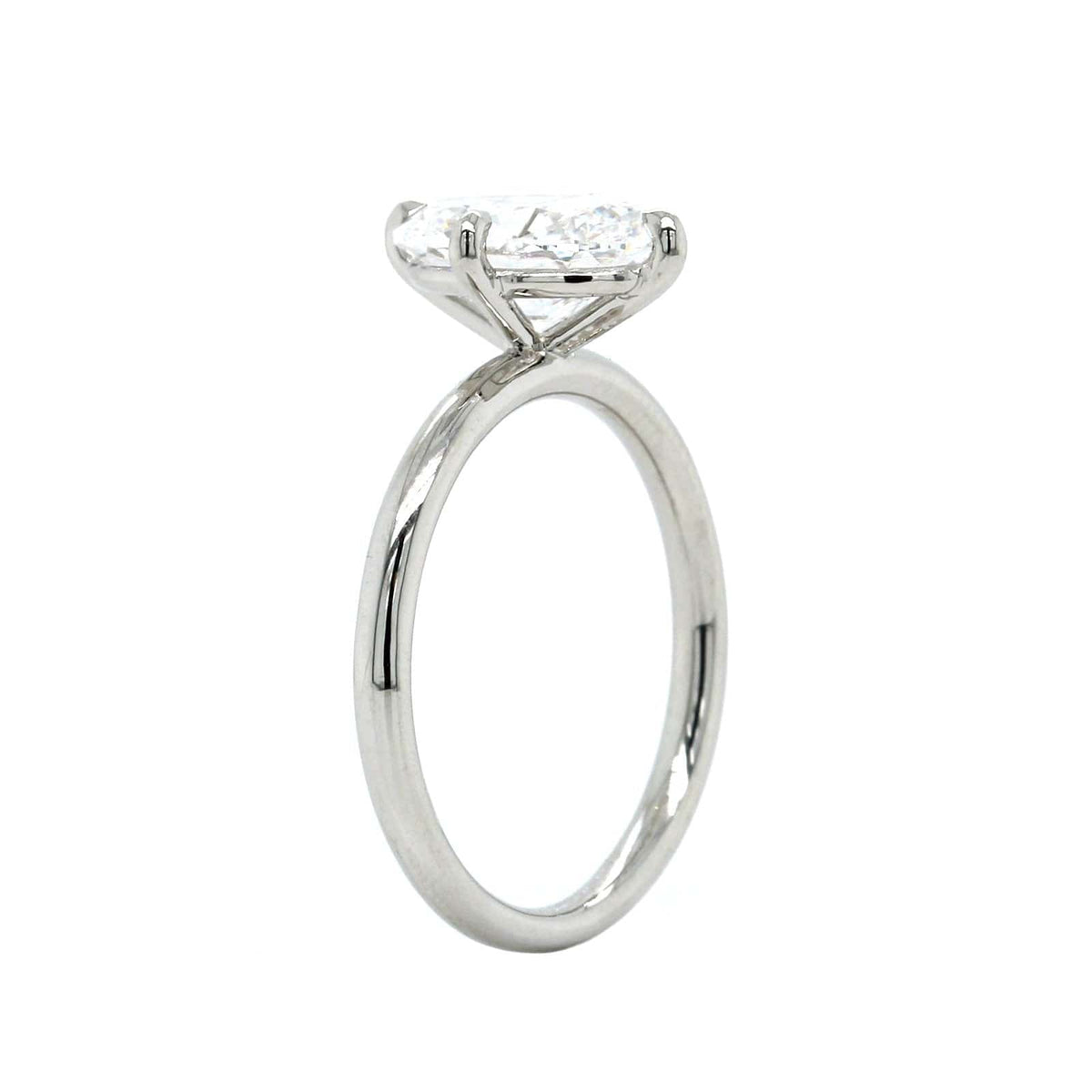 Platinum Oval Diamond Solitaire Engagement Ring