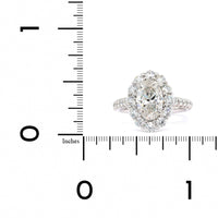 Platinum Oval Diamond with Halo Engagement Ring