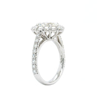 Platinum Oval Diamond with Halo Engagement Ring