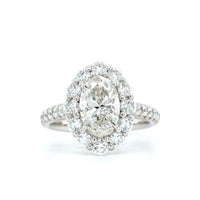 Platinum Oval Diamond with Halo Engagement Ring, Platinum, Long's Jewelers