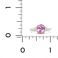 Platinum Oval Pink Sapphire Diamond 3 Stone Ring, Platinum, Long's Jewelers