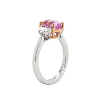 Platinum Oval Pink Sapphire Diamond 3 Stone Ring, Platinum, Long's Jewelers