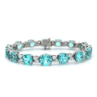 Platinum Paraiba and Diamond Bracelet, Platinum, Long's Jeweler's