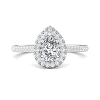Platinum Pear Shape Diamond Halo Engagement Ring, Platinum, Long's Jewelers