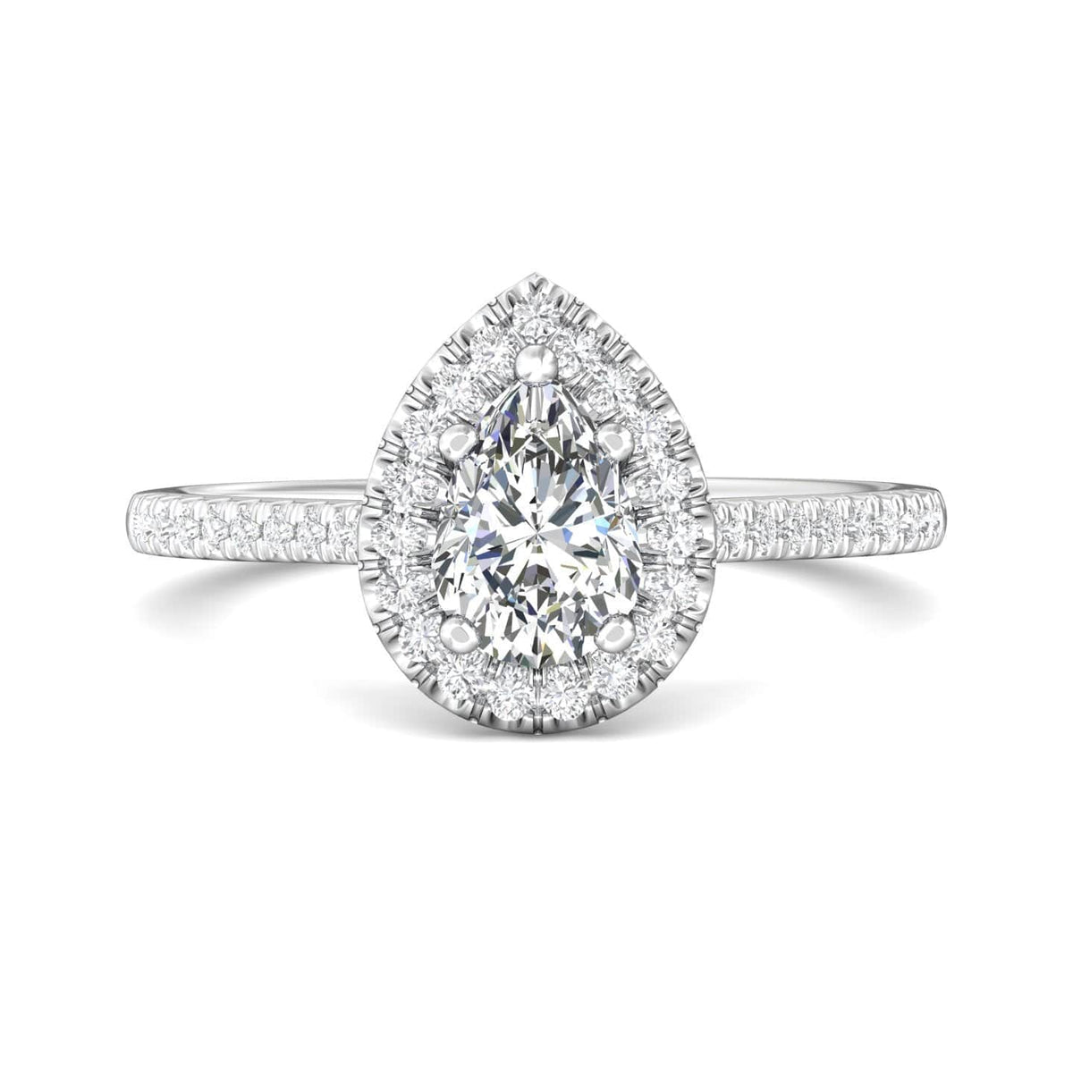 Platinum Pear Shape Diamond Halo Engagement Ring, Platinum, Long's Jewelers