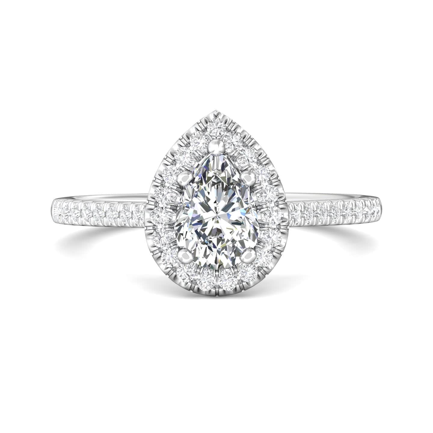 Platinum Pear Shape Diamond Halo Engagement Ring, Platinum, Long's Jewelers
