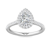 Platinum Pear Shape Diamond Halo Engagement Ring, Platinum, Long's Jewelers