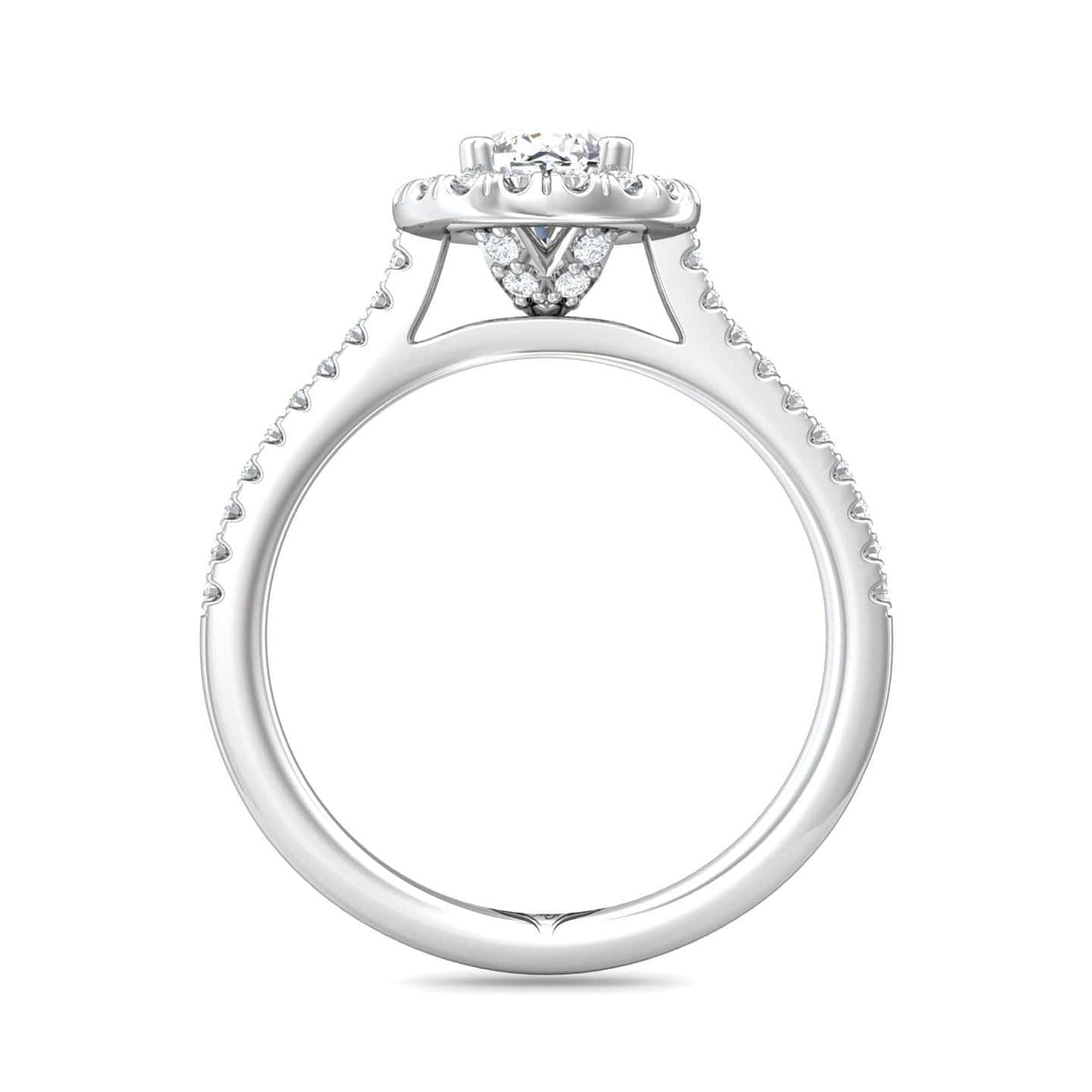 Platinum Pear Shape Diamond Halo Engagement Ring, Platinum, Long's Jewelers