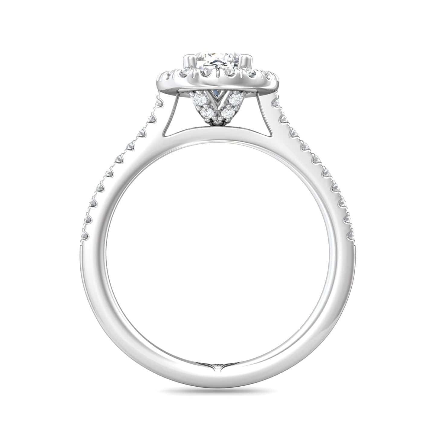 Platinum Pear Shape Diamond Halo Engagement Ring, Platinum, Long's Jewelers