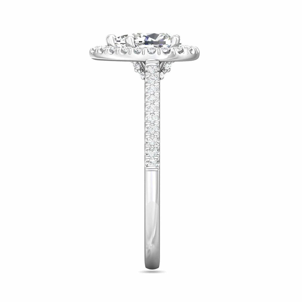 Platinum Pear Shape Diamond Halo Engagement Ring, Platinum, Long's Jewelers