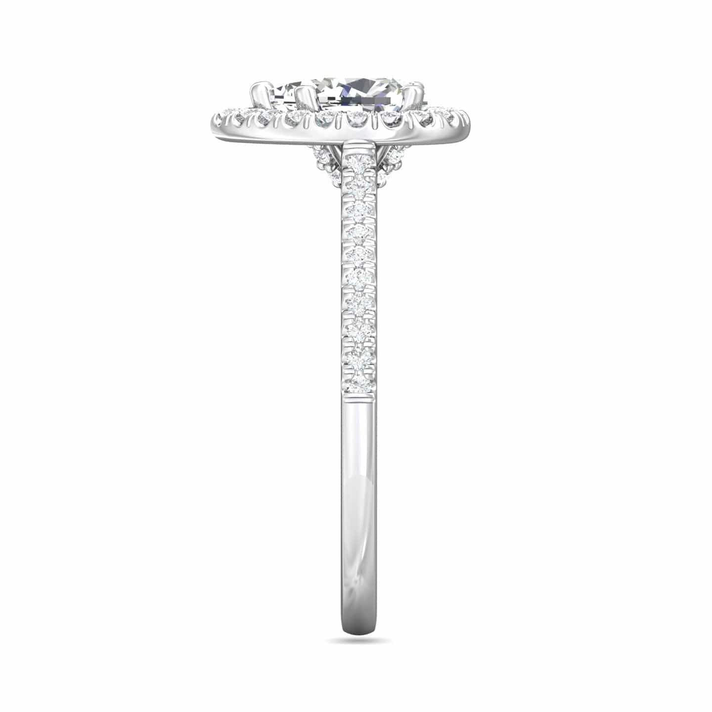 Platinum Pear Shape Diamond Halo Engagement Ring, Platinum, Long's Jewelers