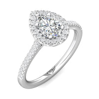 Platinum Pear Shape Diamond Halo Engagement Ring, Platinum, Long's Jewelers