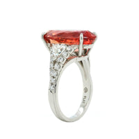 Oscar Heyman Platinum Pink Imperial Topaz and Diamond Ring