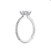 Platinum Prong Set Hidden Diamond Halo Engagement Ring Setting