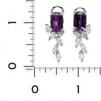 Oscar Heyman Platinum Purple Sapphire and Diamond Dangle Earrings