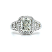 Platinum Radiant Cut Diamond with Trap Sides Engagement Ring, Platinum, Long's Jewelers