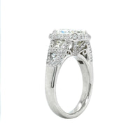 Platinum Radiant Cut Diamond with Trap Sides Engagement Ring, Platinum, Long's Jewelers