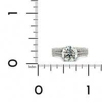 Platinum Round Diamond 3 Row Diamond Shank Engagement Ring, Platinum, Long's Jewelers