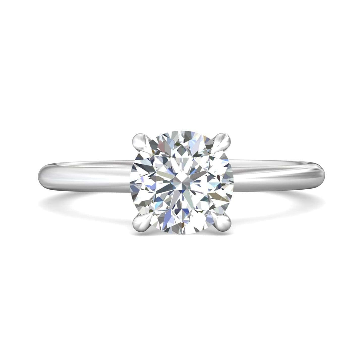 Platinum Round Diamond with Diamond Hidden Halo Engagement Ring, platinum, Long's Jewelers