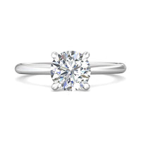 Platinum Round Diamond with Diamond Hidden Halo Engagement Ring, platinum, Long's Jewelers