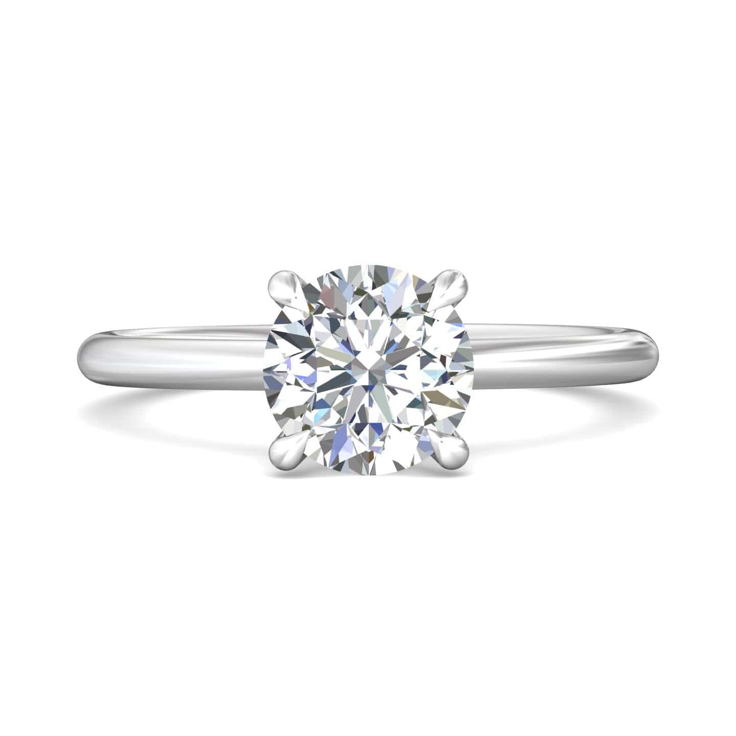 Platinum Round Diamond with Diamond Hidden Halo Engagement Ring, platinum, Long's Jewelers