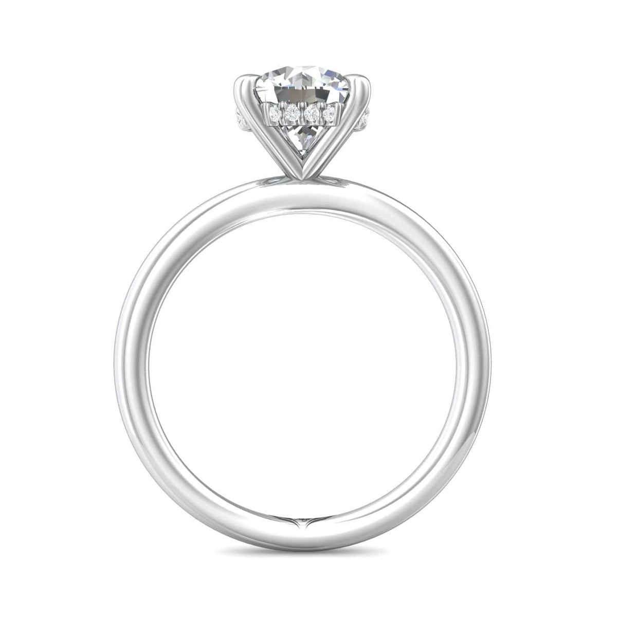 Platinum Round Diamond with Diamond Hidden Halo Engagement Ring, platinum, Long's Jewelers