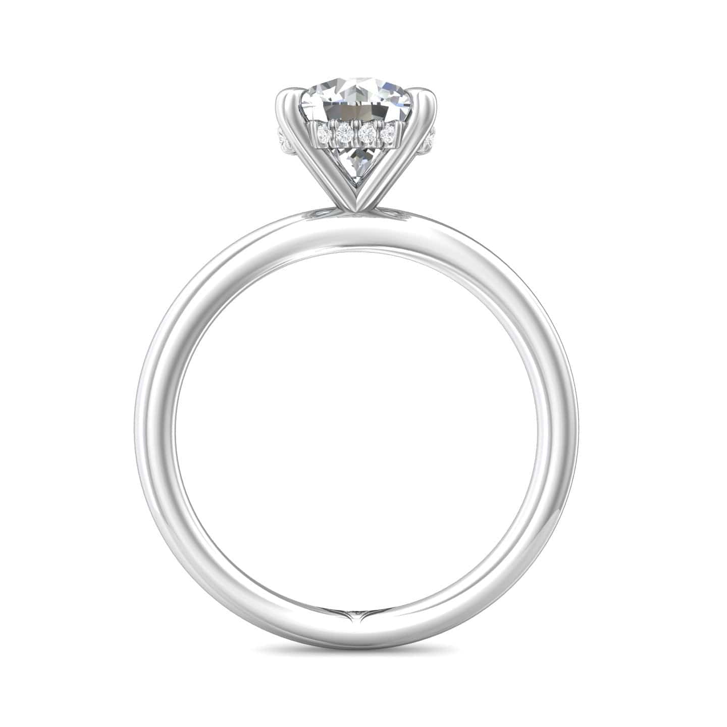 Platinum Round Diamond with Diamond Hidden Halo Engagement Ring, platinum, Long's Jewelers