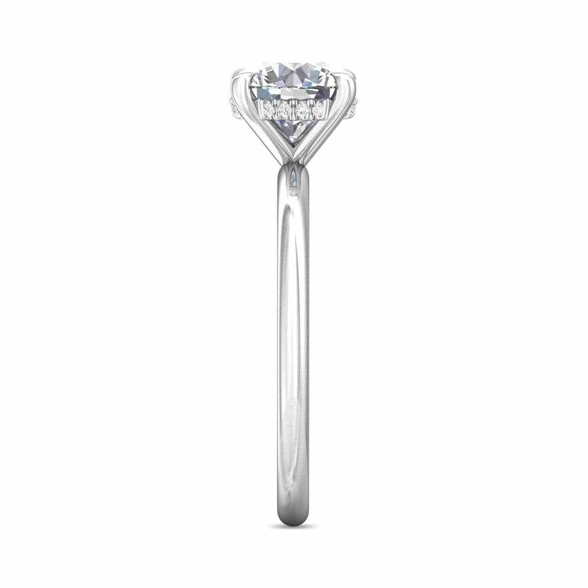 Platinum Round Diamond with Diamond Hidden Halo Engagement Ring, platinum, Long's Jewelers