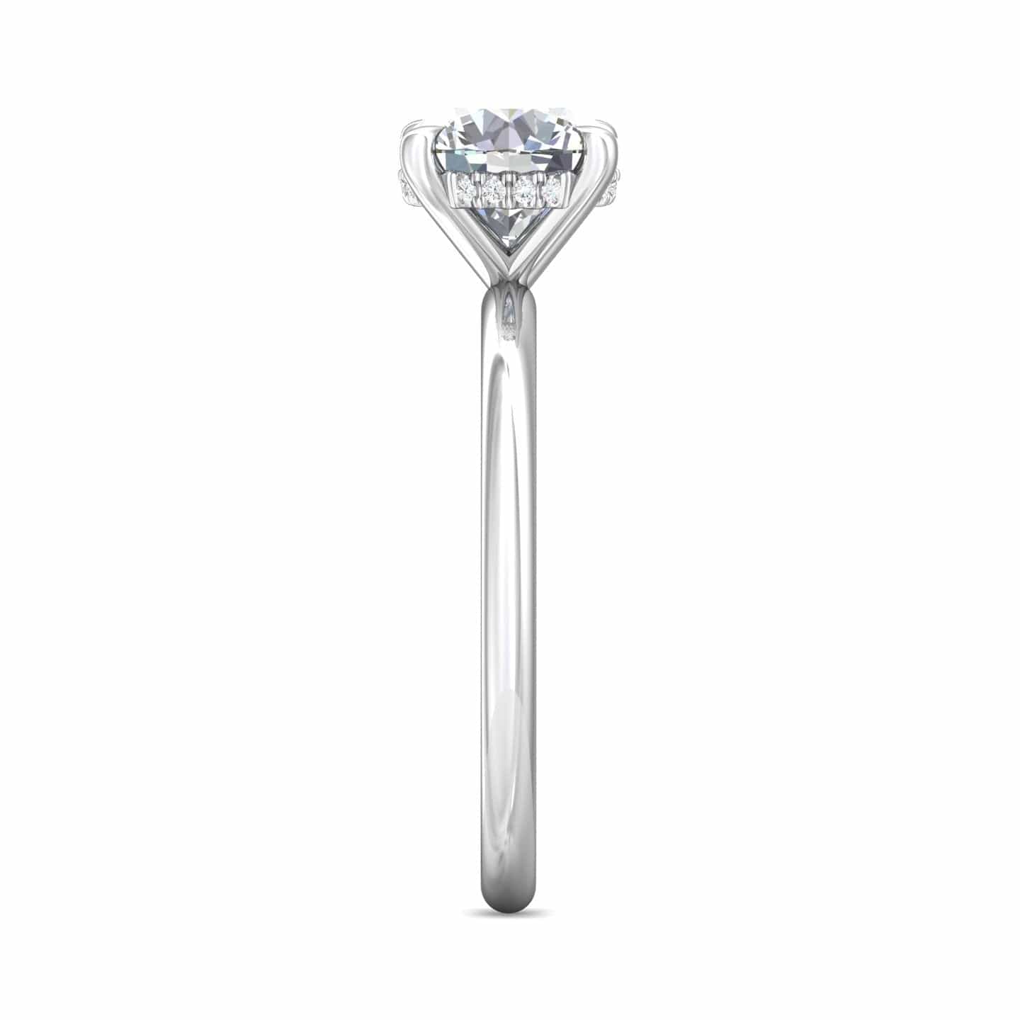 Platinum Round Diamond with Diamond Hidden Halo Engagement Ring, platinum, Long's Jewelers